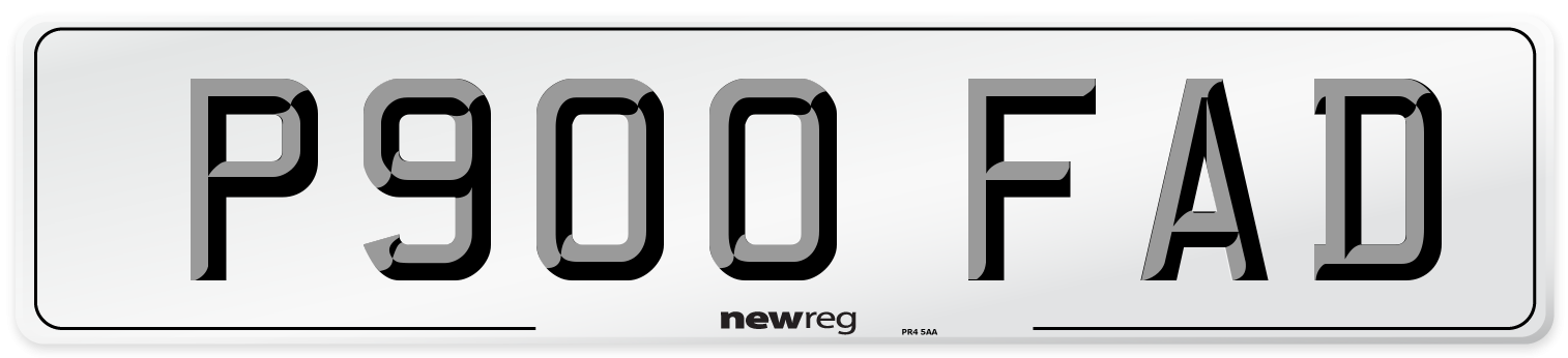 P900 FAD Number Plate from New Reg